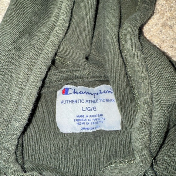 Champion - Army Olive Green Champion Hoodie - Large - Picture 2 of 3